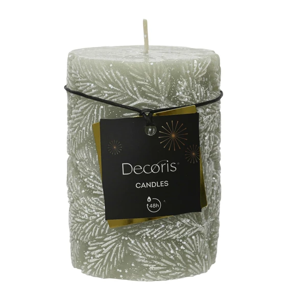 Snowy Mint Pillar Candle - Small