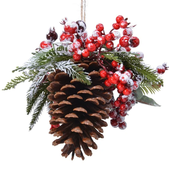 Snowy Pinecone Artificial Pendant