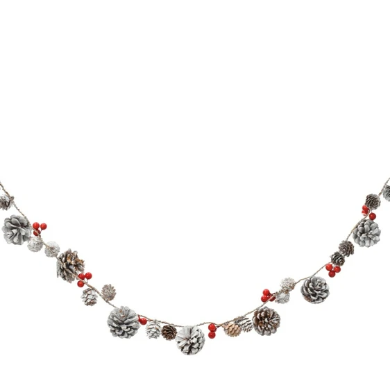 Snowy Pinecones Artificial Garland