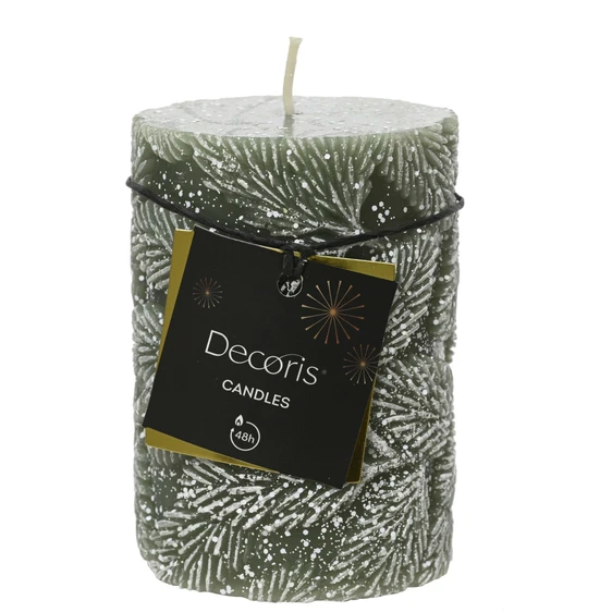 Snowy Rosemary Pillar Candle - Small