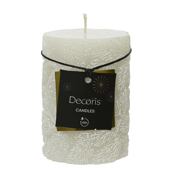 Snowy White Pillar Candle - Small