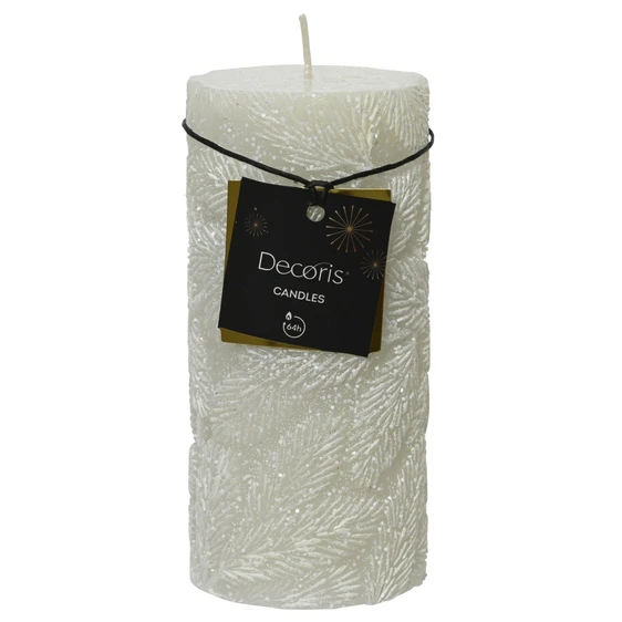 Snowy White Pillar Candle - Medium