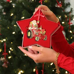 Sparkling Santa Tractor Hanging Decoration - image 2