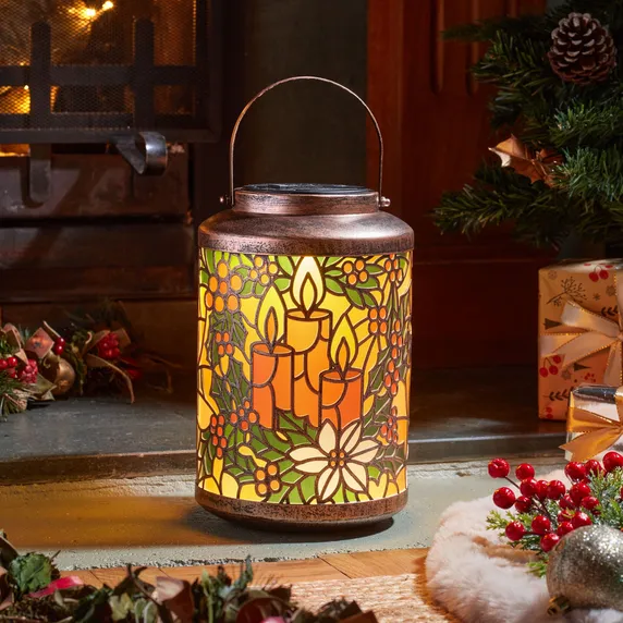Stained Glass Candle Lantern