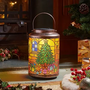 Stained Glass Christmas Tree Lantern