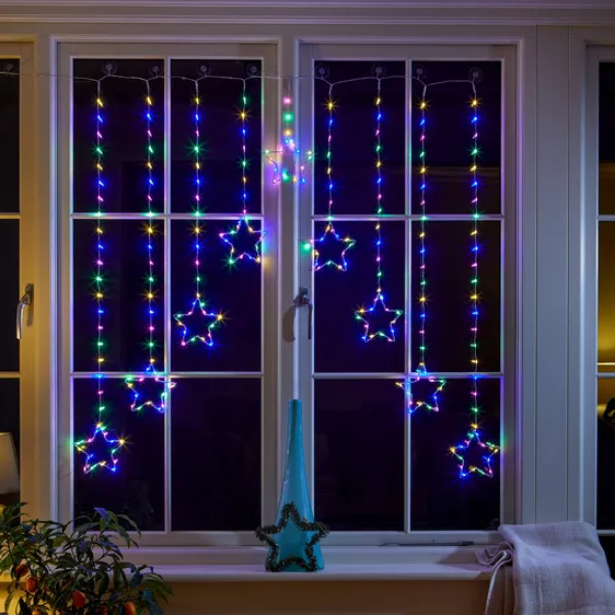 Star Curtain Lights - Multi-Coloured