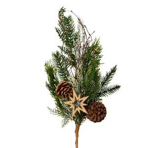 Star & Pinecone Artificial Foliage Stem