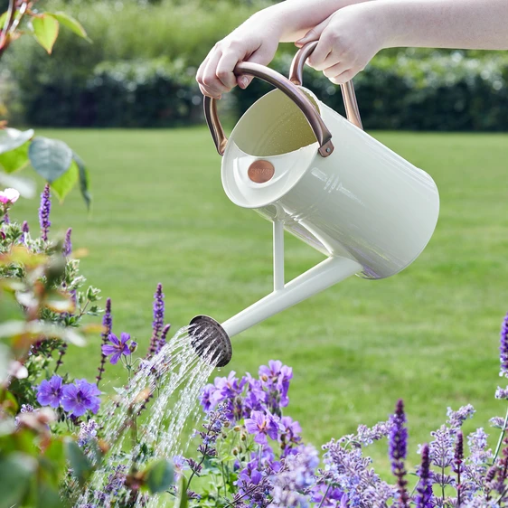 Steel Medium Watering Can - Ivory