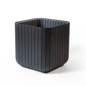 Stewart Black Cube Pot 29cm