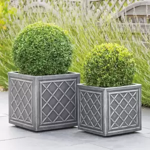 Stewart Lead Effect Square Planter - 38cm - image 2