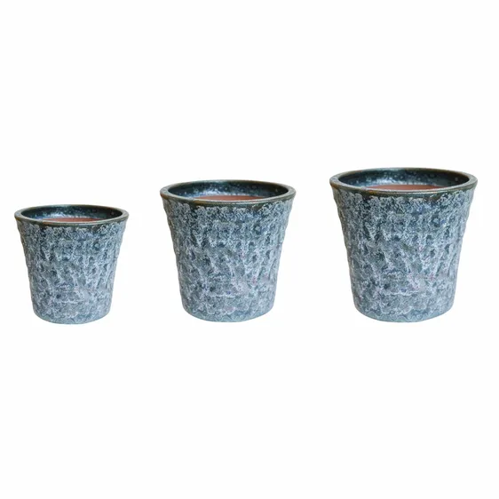 Ivyline Stow Sea Foam Volcanic Tapered Planter Ø24cm - image 2