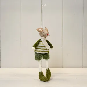Stripey Jumper Mouse Hanging Decoration