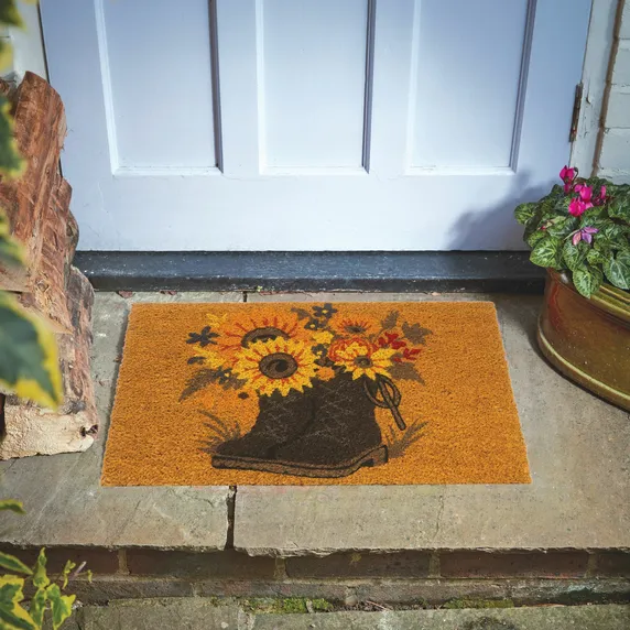 Sunflower Boots Doormat