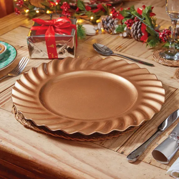 Swirled Charger Plate - Gold