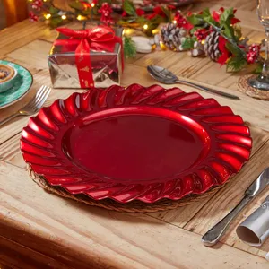 Swirled Charger Plate - Red