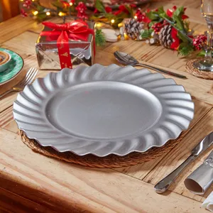 Swirled Charger Plate - Silver