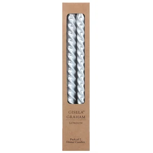 Taper Twist Dinner Candles Pack - Silver