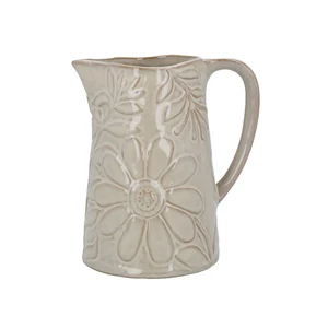 Taupe Floral Jug - Small