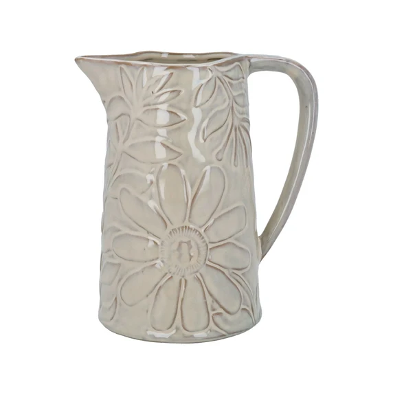 Taupe Floral Jug Large