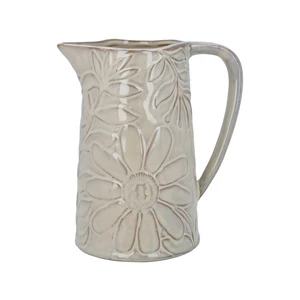 Taupe Floral Jug Large
