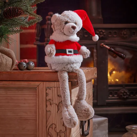 Teddy Santa Dangly Legs Plush Decoration - image 1