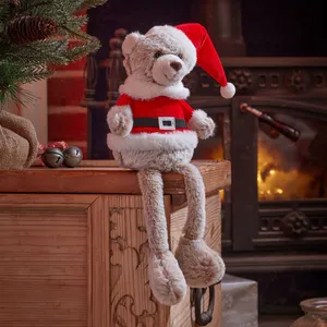 Teddy Santa Dangly Legs Plush Decoration - image 1