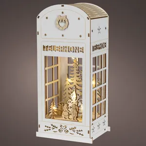 Telephone Box Christmas Scene Decoration