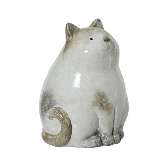 Terracotta Cat Garden Ornament - 14cm - image 1