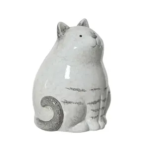 Terracotta Cat Garden Ornament - 14cm - image 2