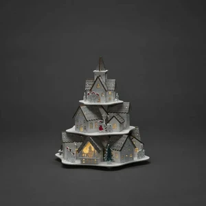 Tiered Wooden Village Scene - image 2