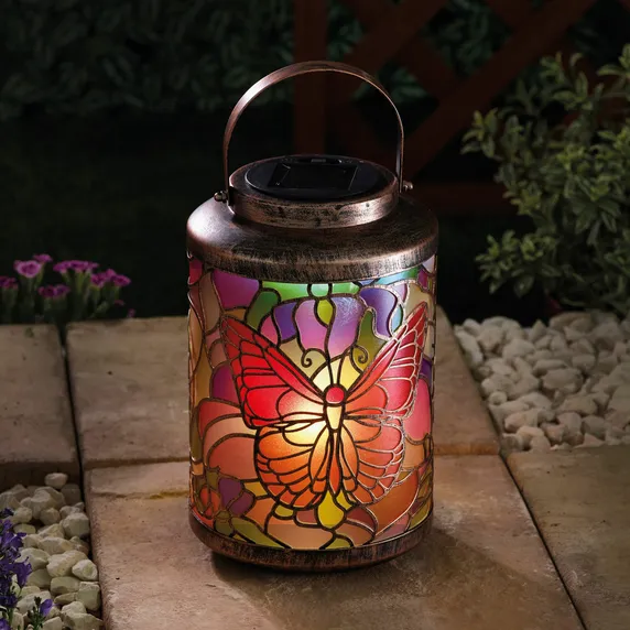 Tiffany Style Butterfly Lantern - image 1