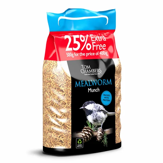 Tom Chambers Mealworm Munch 400g + 25% Extra Free