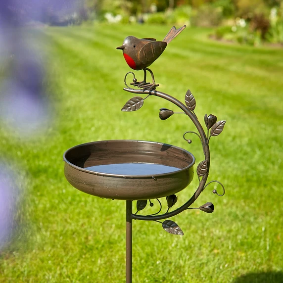 Tom Chambers Robin & Leaf Bird Bath