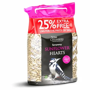 Tom Chambers Scrummy Sunflower Hearts 2kg + 25% Free