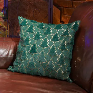 Tree Cushion - Emerald