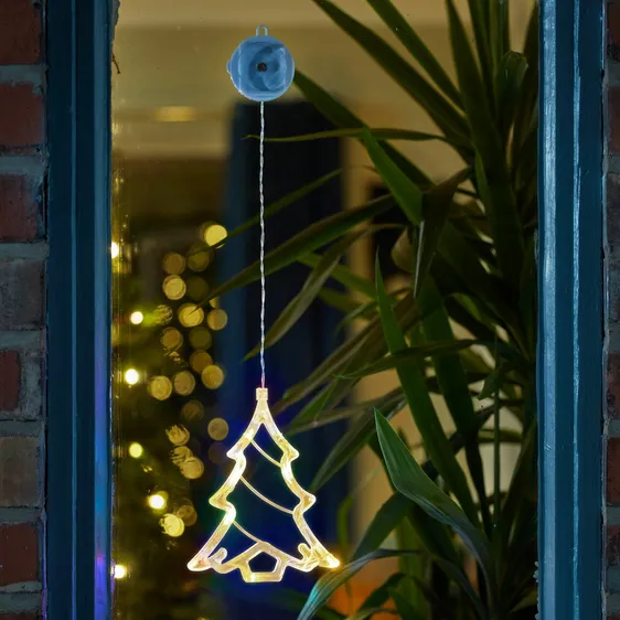 Tree Light Window Hanger - White