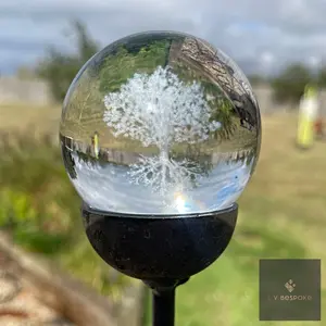 Tree of Life Glass Orb Garden Stake