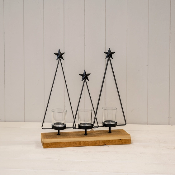 Triple Christmas Tree Tealight Holder