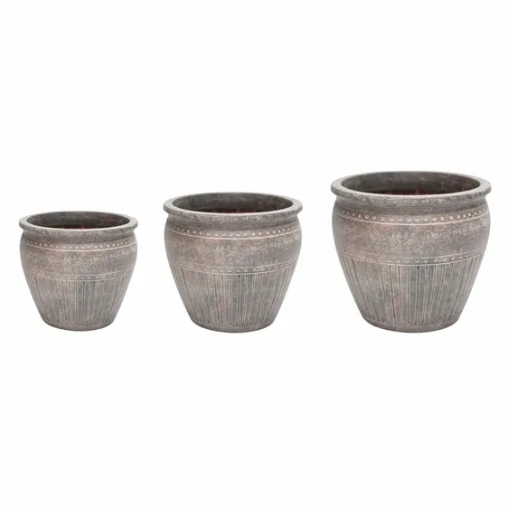 Ivyline Tuscan Mocha Ribbed Planter Ø29cm - image 2