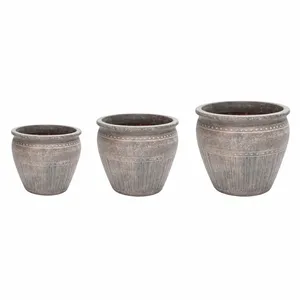 Ivyline Tuscan Mocha Ribbed Planter Ø29cm - image 2