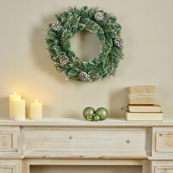 Victoria Artificial Frosted Wreath - image 1