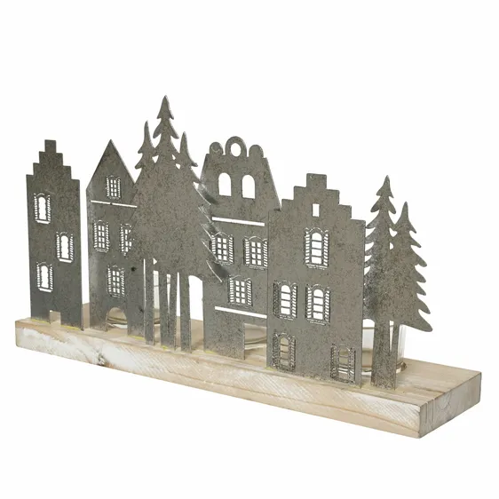 Village Scene Tealight Holder