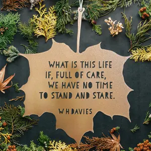 W H Davies Hanging Leaf Quote