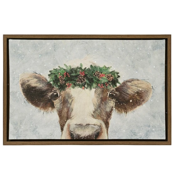 Wall Art With LED Lighting - Cow