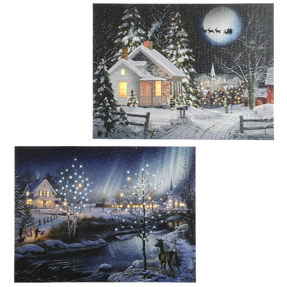 Wall Art With LED Lighting - Winter Nights