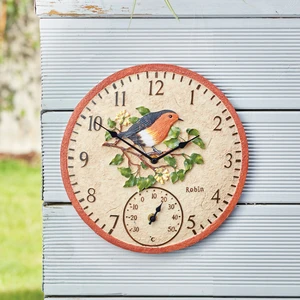 Wall Clock & Thermometer Robin - image 1