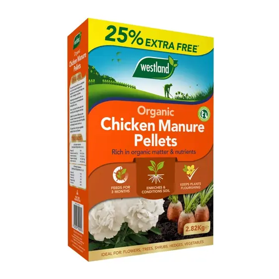 Westland Organic Chicken Manure Pellets 2.25kg + 25% Free