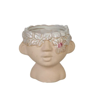 White Flower Head Pot - ⌀ 6cm