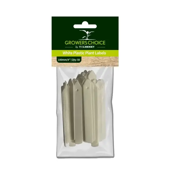 White Plastic Plant Labels 4"