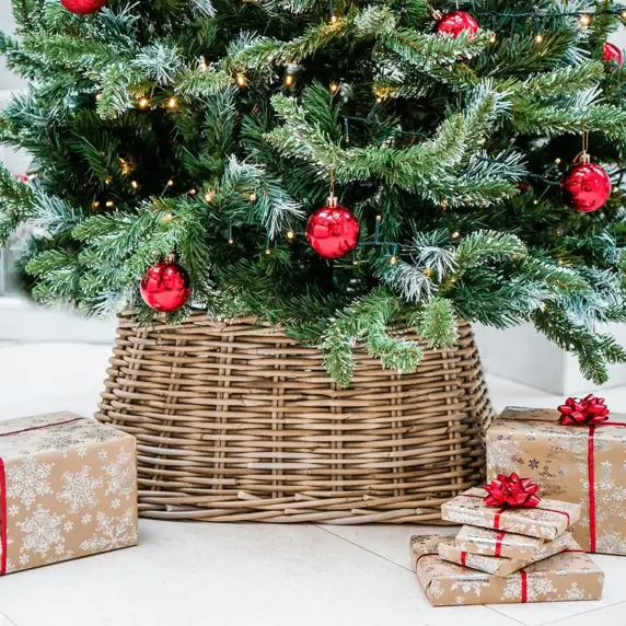 Ivyline Wicker Square Christmas Tree Skirt - image 1